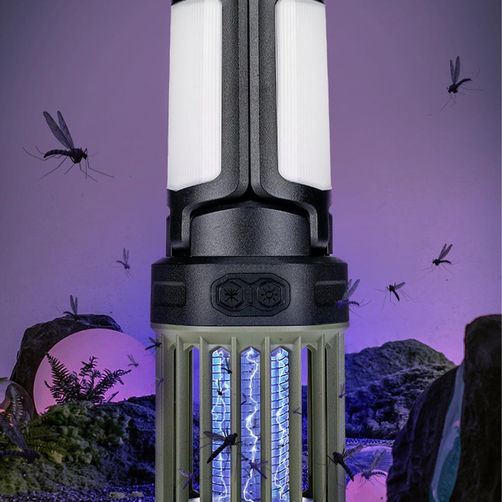 Outdoor Lighting Waterproof Camping Lantern Portable Tent Lantern with Hook Folding Three-petal Mosquito Killer Lantern