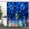 Coastal Marine Shower Curtain: Dolphin, Starfish, Seahorse, Seashell, Sea Turtle - Moisture-Proof, Mildew-Resistant, Waterproof, Beach Bathroom Décor
