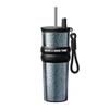 New Model of Pure Titanium Ice Cup, High-Looking, Portable, Large-Capacity Thermos Cup for Girls, with Accompanying Straw, Car-Mounted Thermos Cup