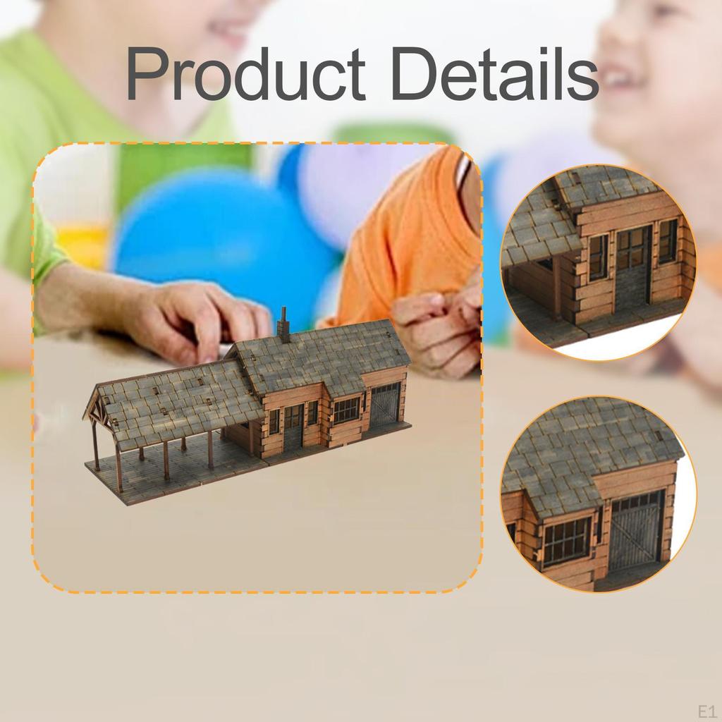 1/72 Building Model Kits Architecture Scene Wood Hobby Toys 3D Puzzles DIY Crafts House