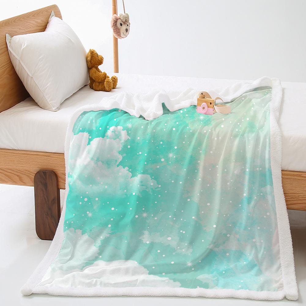 Starry Sky Wish Thickened Lamb Wool Crystal Fleece Blanket Blanket