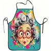 1pc Grandma Pop Art Apron with Funny Grandma Print & Suitable for Cooking, Gardening, Orchard Picking, Adjustable Waistband - Durable Easy-Clean Polye