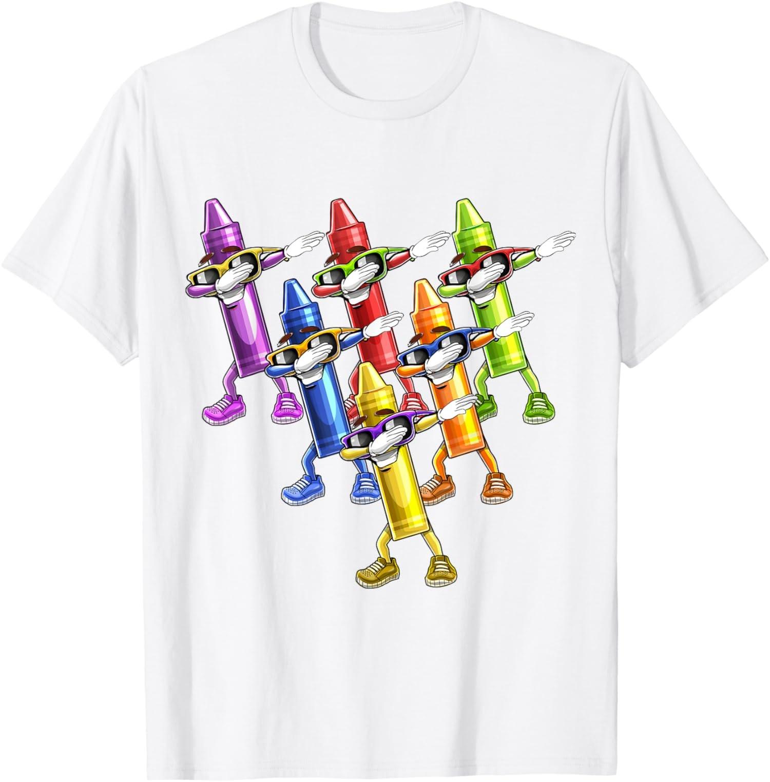 Dabbing Crayon Back to School First Day of School Unisex T-Shirt S разноцветный