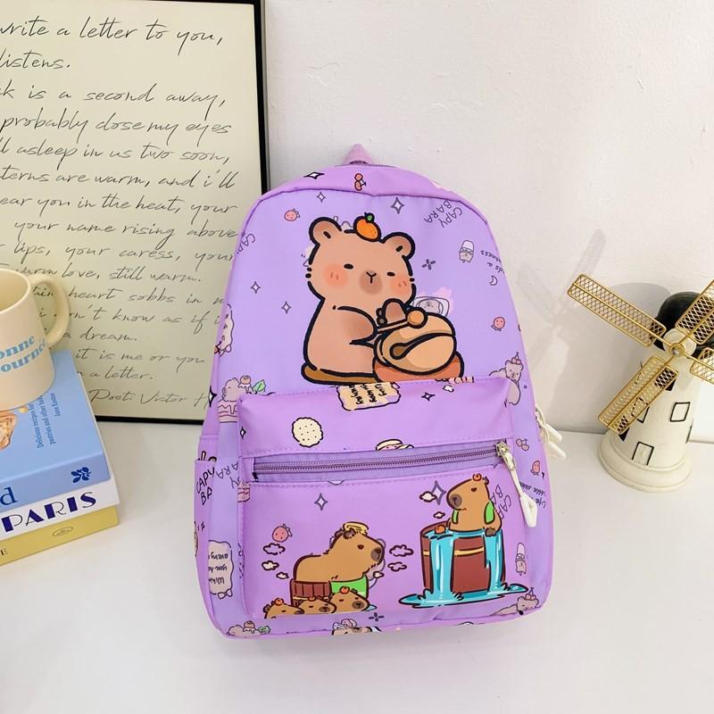 Capacity Capybara Large Backpack Kid Leisure Cartoon Animal Schoolbag Breathable