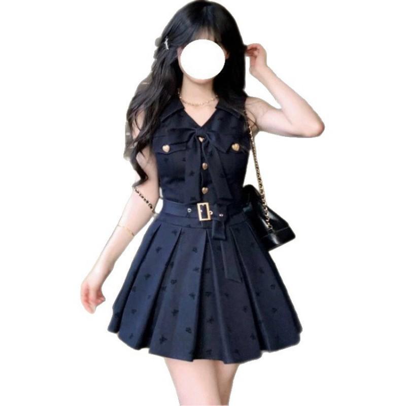 French College Style Sleeveless Blue Dress Children's 2026 New Small Temperament Fluffy Short Skirt Women's