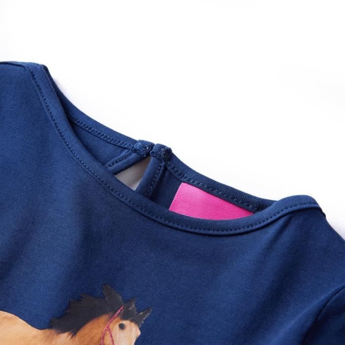 Children's Long-sleeved T-shirt with Horse Print 3 Colors and 5 Sizes Available