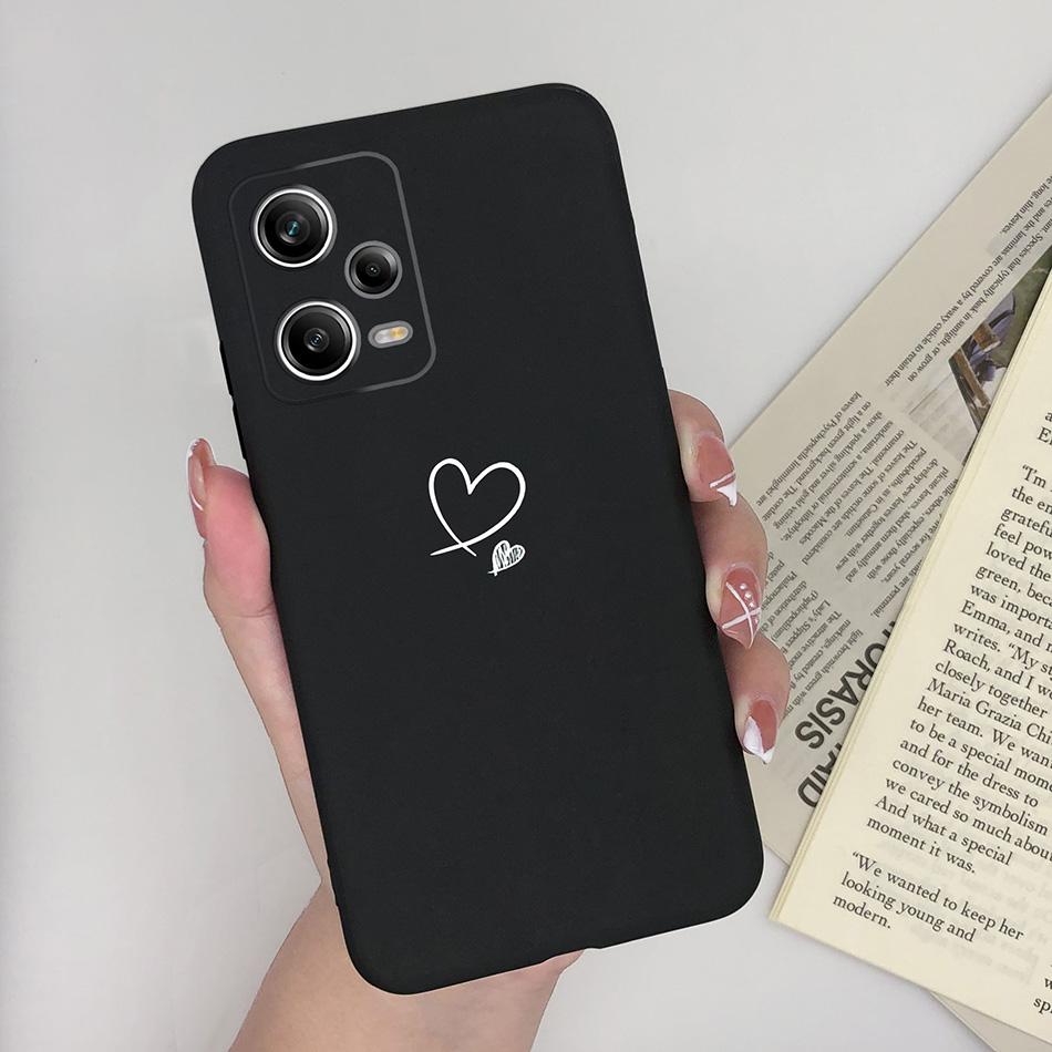 For Xiaomi Redmi Note 12 Pro+ Plus 5G Phone Case Love Heart Girl Silicone Matte Shockproof Cover For Redmi 12Pro + Funda Bumper