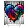 Abstract Dripping Heart Shower Curtain - Waterproof, Mildew-Resistant, Machine Washable for Artistic Bathroom Decor