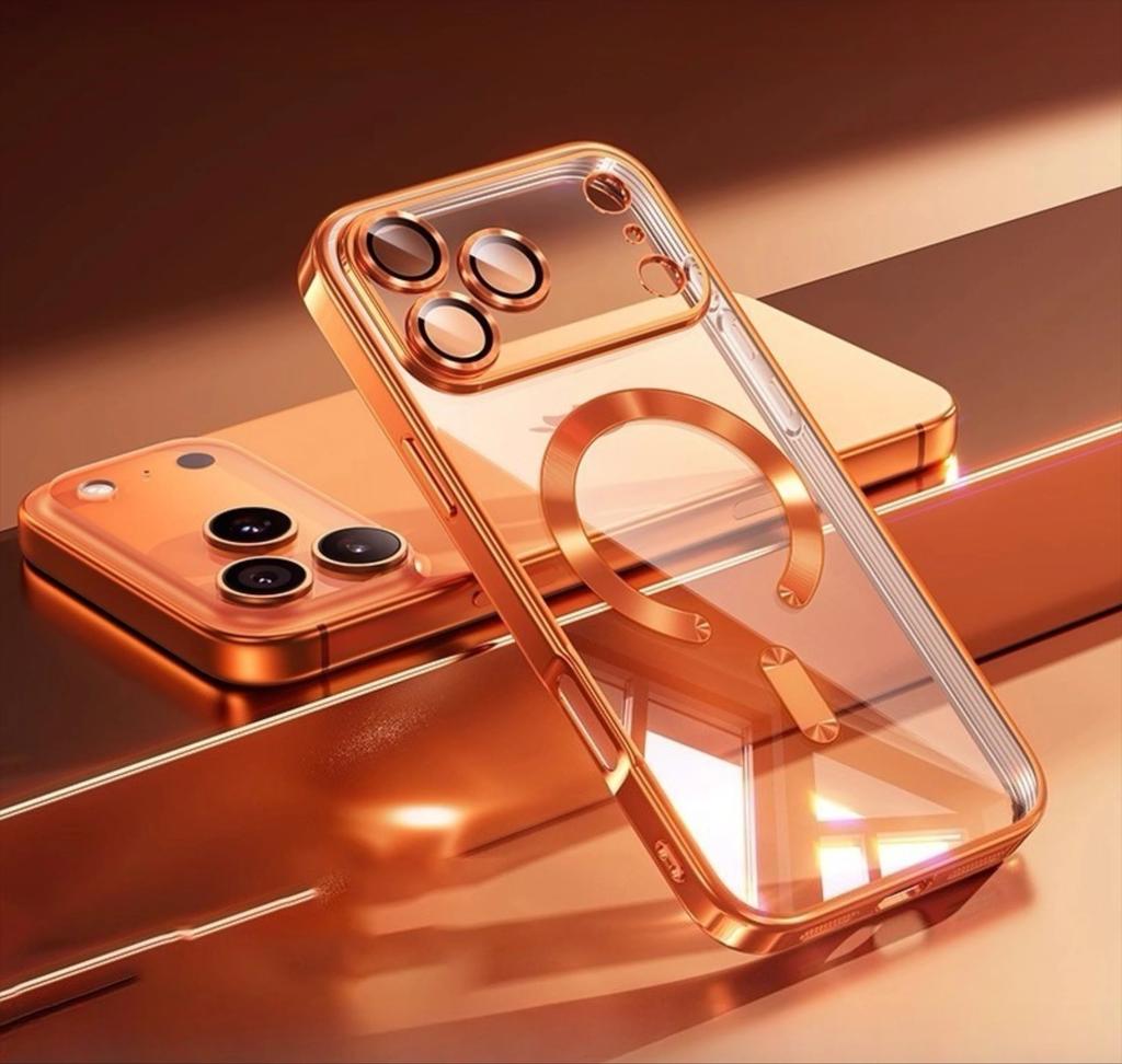 Lüks Kaplama Kamera Korumalı Şeffaf Yumuşak TPU Manyetik Telefon Kılıfı iPhone 17 Air 16 15 14 Plus 13 12 11 17 Pro Max İçin Kılıf