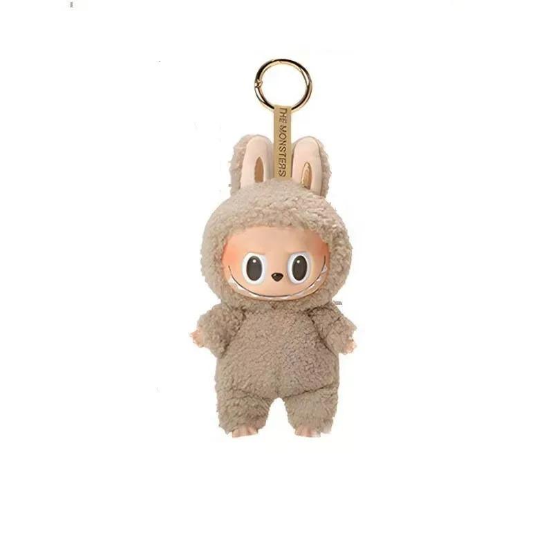 NEW INS Korea Pop Mart 17cm Labubu Cloth Mystery Box Blind Heartbeat Macaron Series Doll Labu Cloth Plush Backpack Pendant Girl Gift Phone Lanyard
