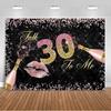 30th Birthday Party Decorations 30 Years Old Backdrop Supplies Black Gold Balloons Glitter Background Banner Photography Props