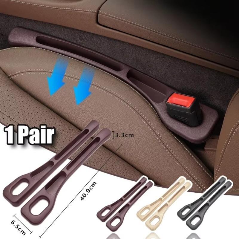 2Pcs Car Seat Gap Filler Organizer – PU 2-Slot Storage Strip, Anti-Leak Universal Seat Gap Stopper for Cars