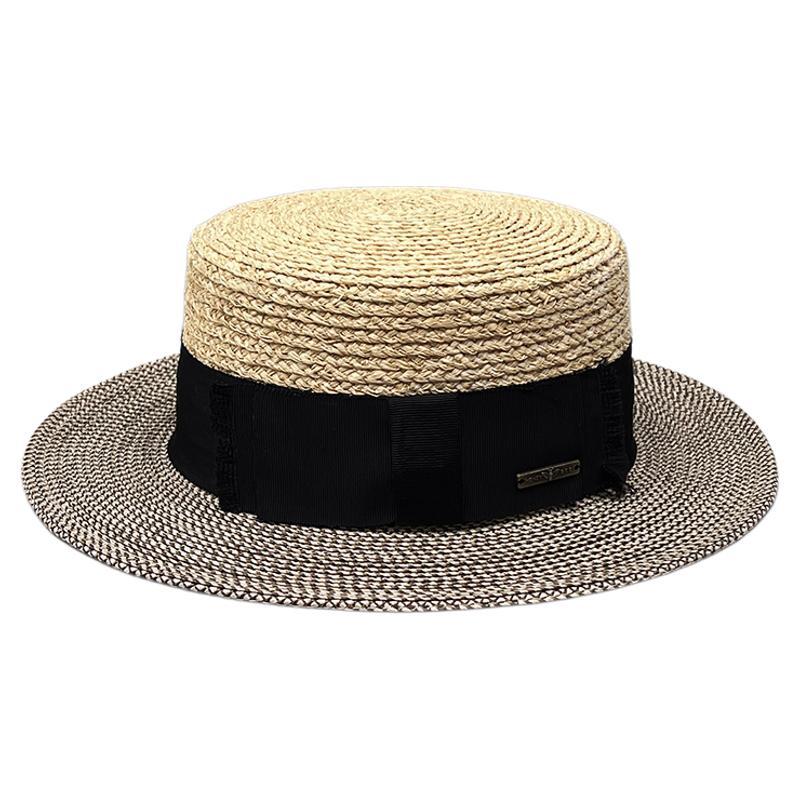 Versatile Raffia Flat-Topped Straw Hat Women'S Summer Vacation Beach Sun Protection Visor