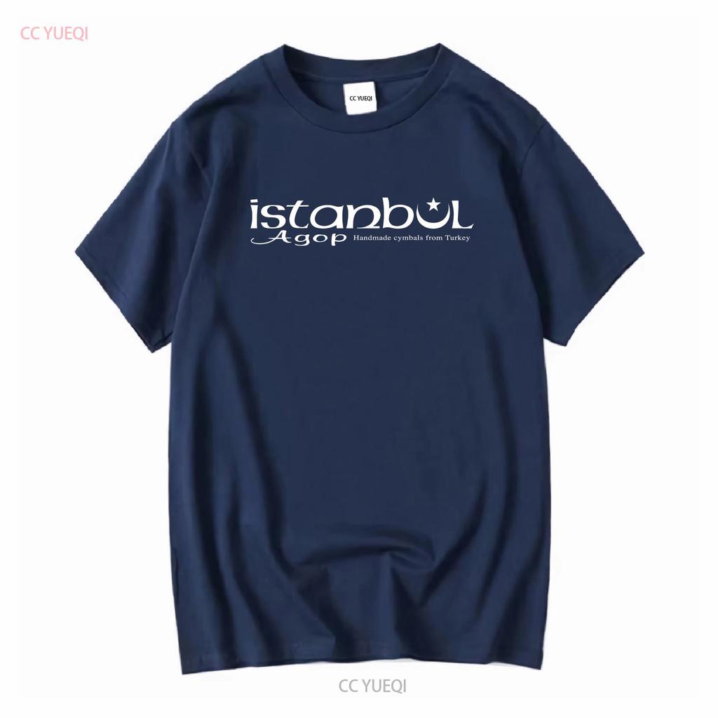 Istanbul Agop Drums Cymbals Logo T-shirt Nera da Uomo Taglia S 5XL vintage Lavata Versatile Unisex Casual uomo Elastica