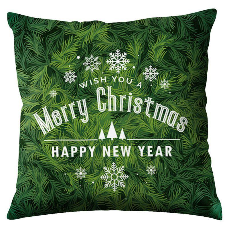 Polyester Peach Skin Christmas Cushion Cover 18" For Sofa Decor**