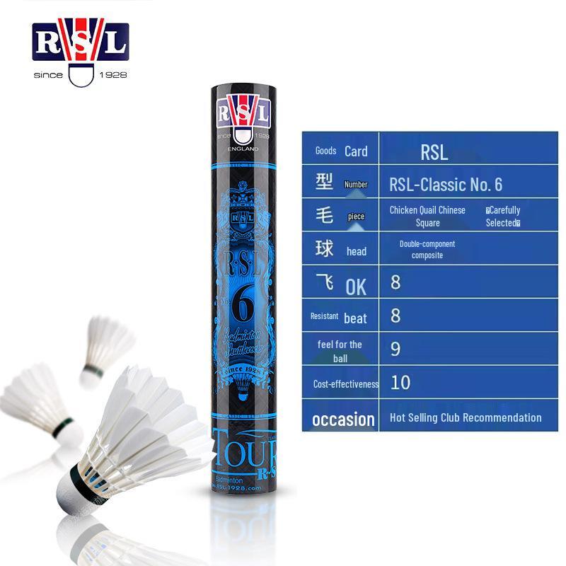 RSL No. 6 Pro Badminton Shuttlecock: Stable Flight, Durable for Indoor/Outdoor Competition & Training