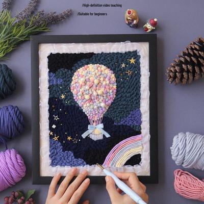 Kit fai da te per ricamo Punch Needle: Pittura decorativa in filato russo