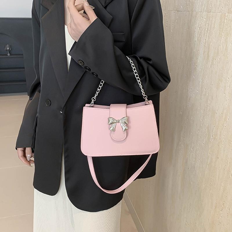 Korean Style Girl Princess Bag Cute Sweet Bow Chain Crossbody Bags for Girls Bowknot Hand Bags Purses and Handbags Gift KTB