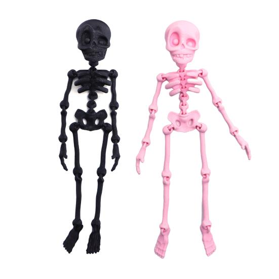 Skull Fridge Magnets with Movable Joints Halloween Poseable Skeleton Fridge Magnet Quirky Gothic Refrigerator Stickers for Kitchen Office