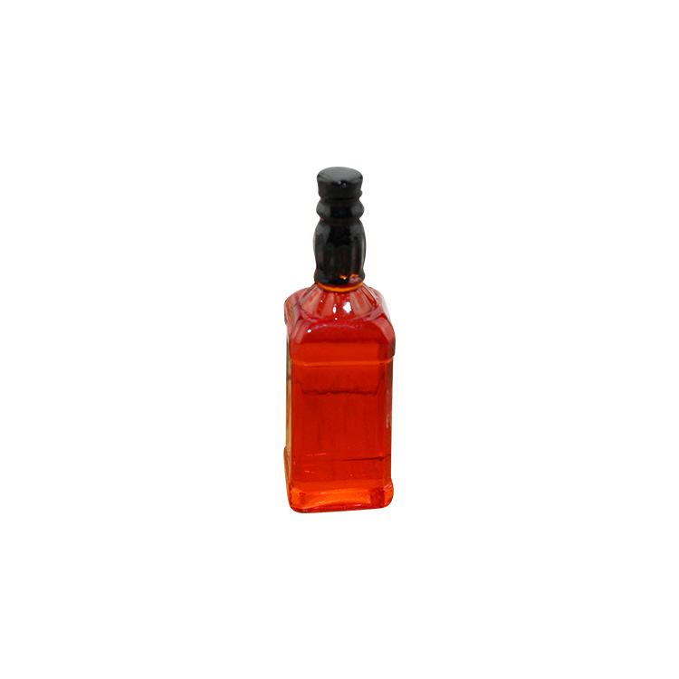 52DOLLHOUSE Miniature Dollhouse Accessory: Mini Translucent Red Liquor Bottle D177