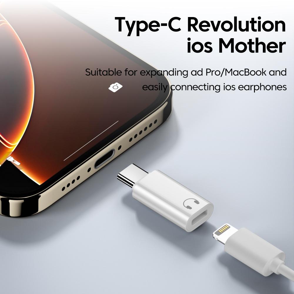 IOS Female To Type C Male Adapter For 16 15 Huawei Ipad Wired Headset Converter USB C To Ios Earphone Audio AUX