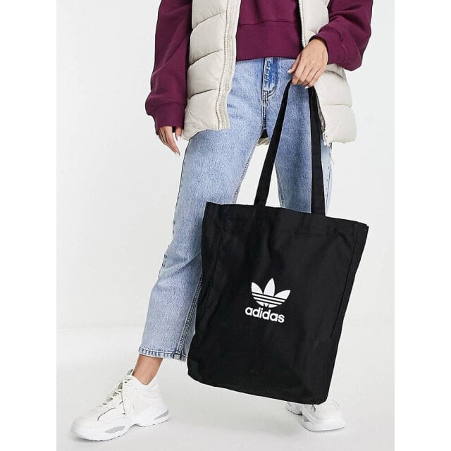 

Черная сумка-шопер с трилистником adidas Originals
