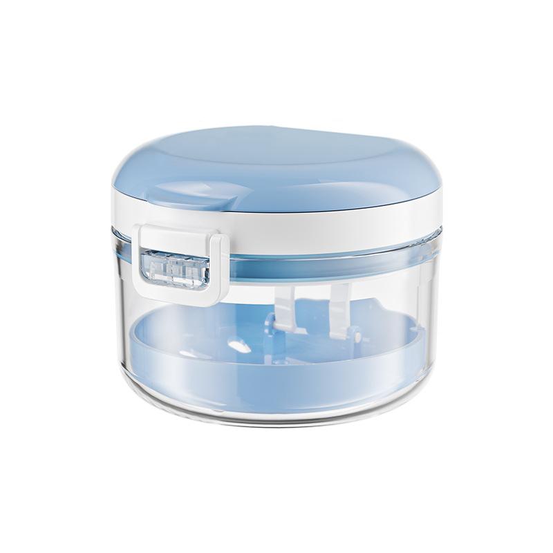 2 in 1 Multi-layer Denture Retainer Case with Magnetic Cap Cleaning Storage Box with Cleaning Brush No-Leak Oral Orthodontic Box