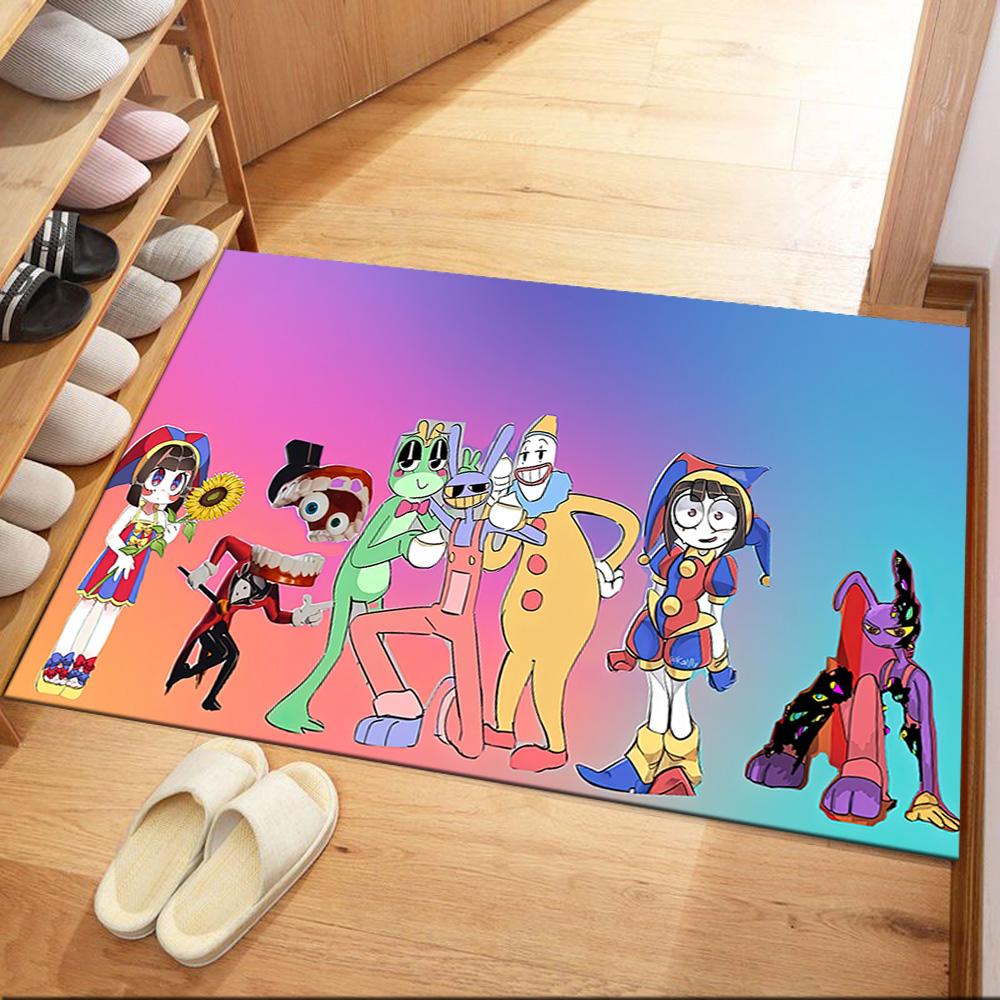 Digital Circus Floor Rug Office Rug Suitable for Playrooms Study room Outdoor Living Rooms Anti-slip Rug Anime Office Decor