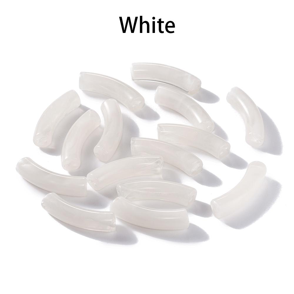 10pcs/lot 10*33mm Acrylic Beads Curved Tube Multicolor Loose Spacer Beads For Necklace Bracelets DIY Jewelry Making Accessories