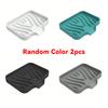 1PCS Silicone Soap Dish Solid Color Simple Style Self-Draining Non-Slip Countertop Sink Soap Holder Bathroom Storage Accessories