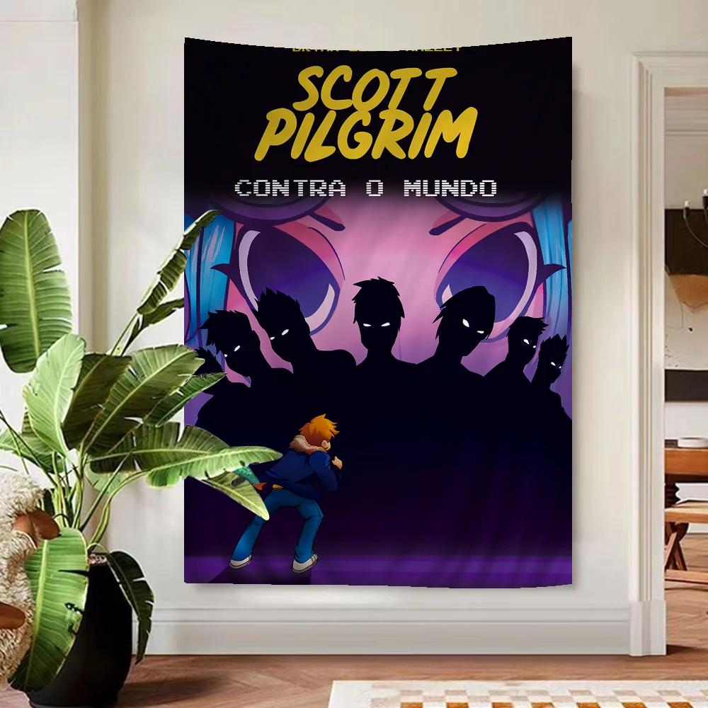 

SSSScott Pilgrim Fan Exclusive Decor Tapestry Reusable Durable High Quality MultiSize Flat Print Design for Room Wall Hanging 74x94cm(29x37in)