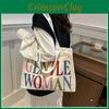 Casual Stylish Yet Canvas Tote Bag With Beautiful Letter Prints And Soft Structure Medium