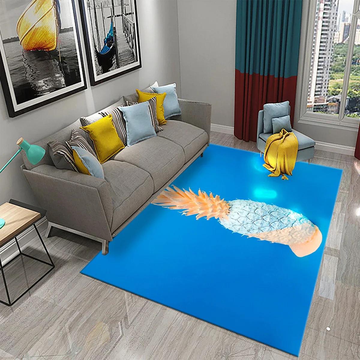

3D Funny Pineapple Carpet Fresh Fruit Pattern Rugs Living Room Rug Children s Bedroom Floor Mat Carpet Window Bedside Home Decor 50x80cm