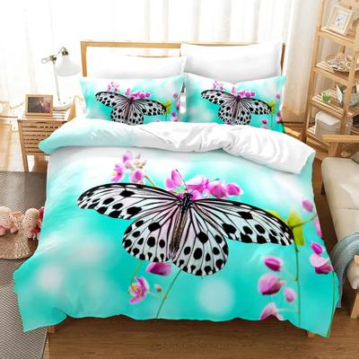 Impresión 3D Mariposa Fantasía Animal Romántico Cómodo Funda Nórdica Funda de Almohada Juego de Ropa de Cama Decoración de Dormitorio Textil para el Hogar