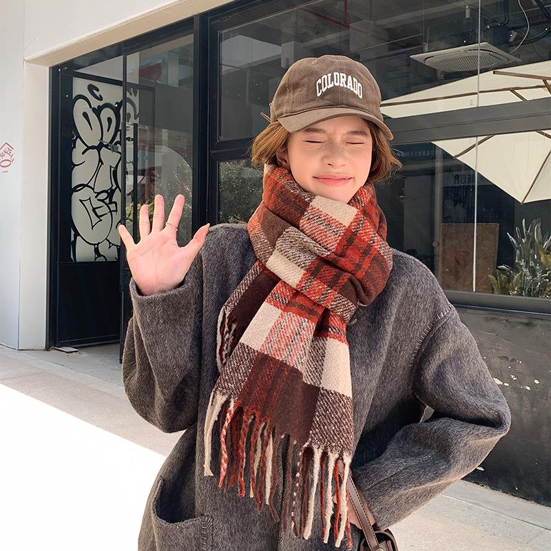 Fleece-Like Cashmere Scarf High-End Women's Autumn Winter Thickened Versatile Shawl Neck Warmer