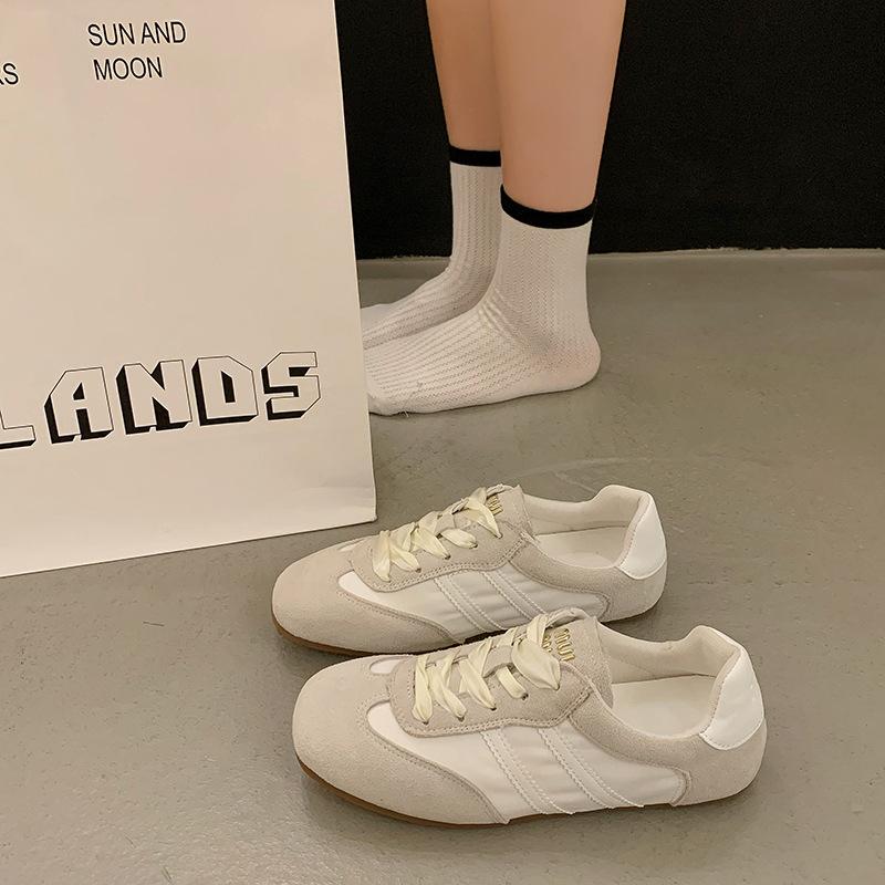 Thin-soled Leather Inner Height-increasing German Training Shoes Women's 2025 New Color Lace-up Forrest Gump Shoes Versatile Sports and Leisure Boa