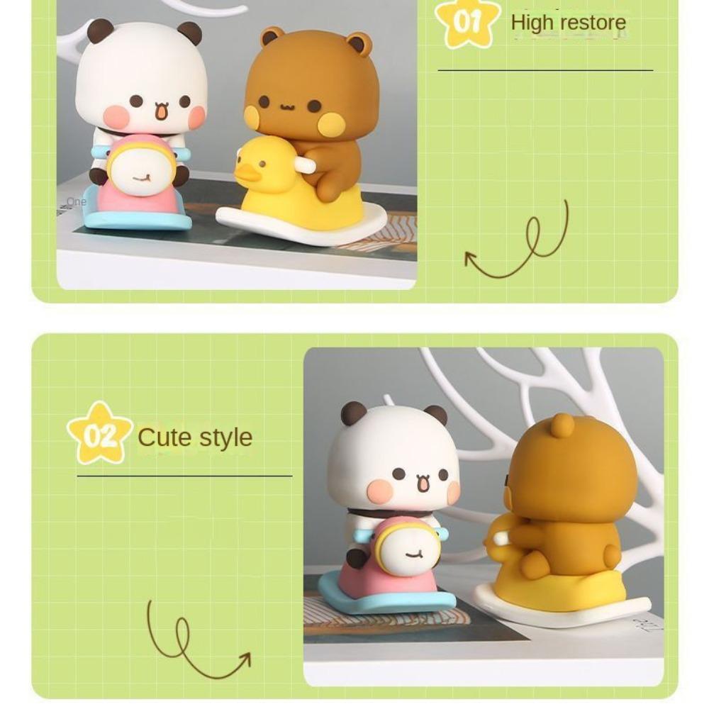 Cute Panda Bear Doll Cartoon Toy Doll Ornament Panda Bear Figure Model  Home Decor