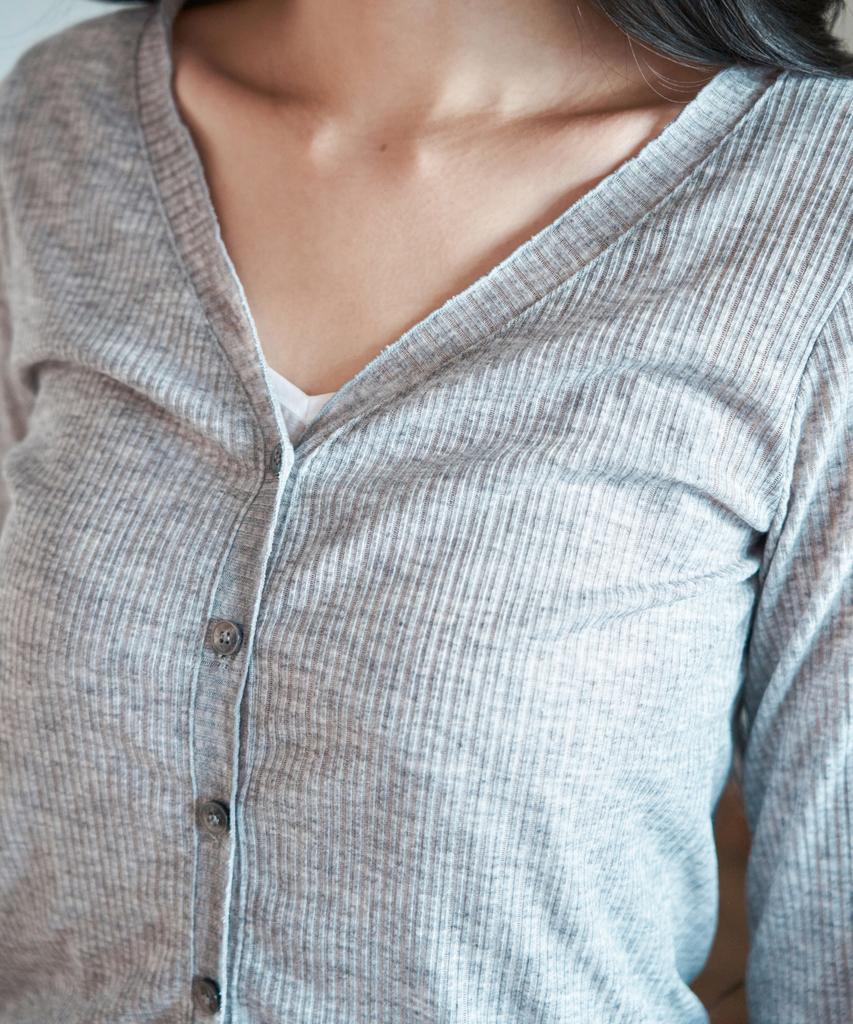 Waarforwoman Wk-23 Frill Cardigan_Gray