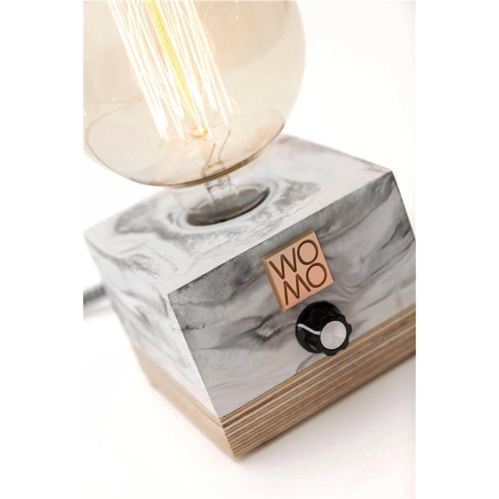 Rustykalna żarówka z ściemniaczem lampa stołowa z betonu