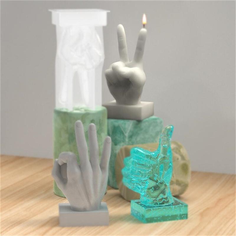 Silikonform Für Kerzen & Epoxidharz – 3D-Handform, Hitzebeständig Bis 466°F, 3 Stück, Für DIY Seifen & Gips