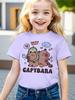 2025 Kawaii Capybara Tshirt Kids Children T-Shirt Capibara Cartoons Clothes Kid Girl Boy Capybaras T Shirt Baby Casual Top Clothes
