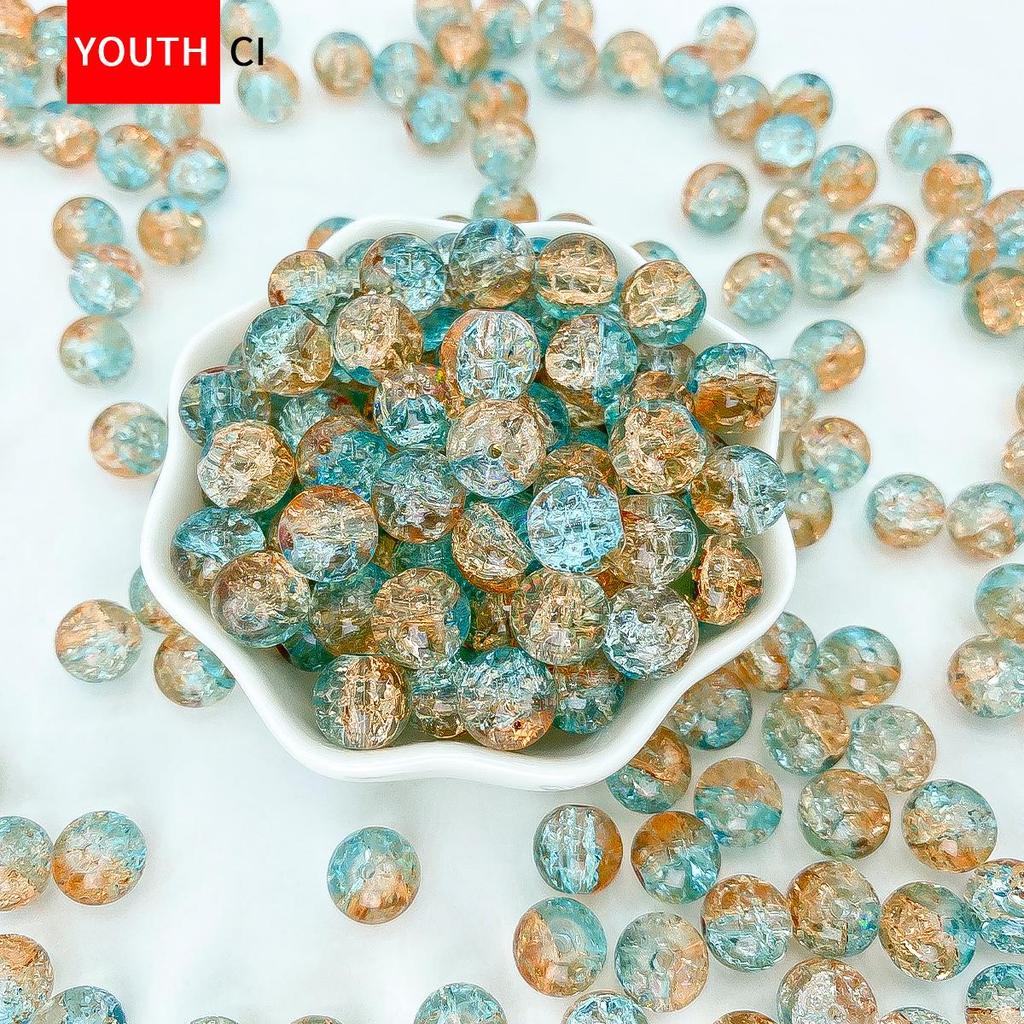 Koraliki z kryształowego szkła z glazurą crackle ice do samodzielnego tworzenia bransoletek i projektów przekładek