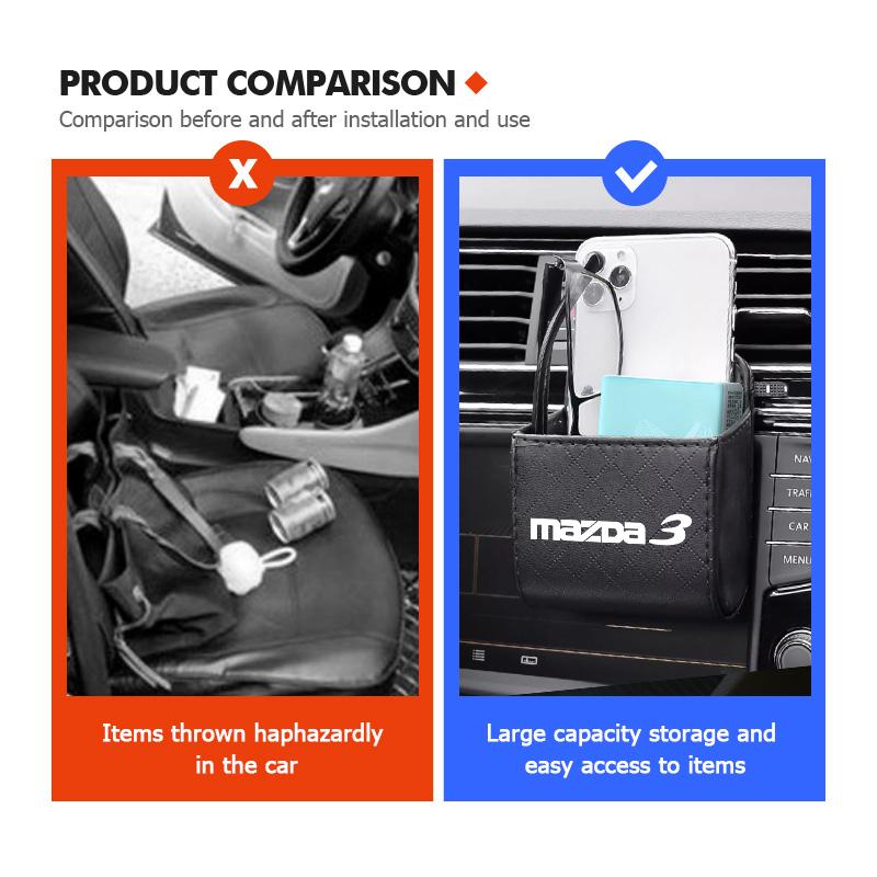 For Mazda Car Air Outlet Storage Box Phone Lipstick Lighter Organizer CX-3 CX-4 CX 5 CX-7 CX-8 CX-9 Demio Axela Atenza