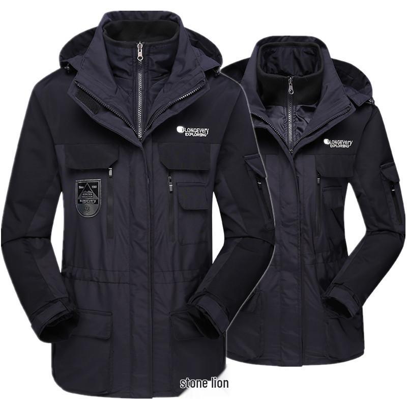 Unisex Windproof Jacket: 3-in-1 Down Cotton Outdoor Fishing Coat