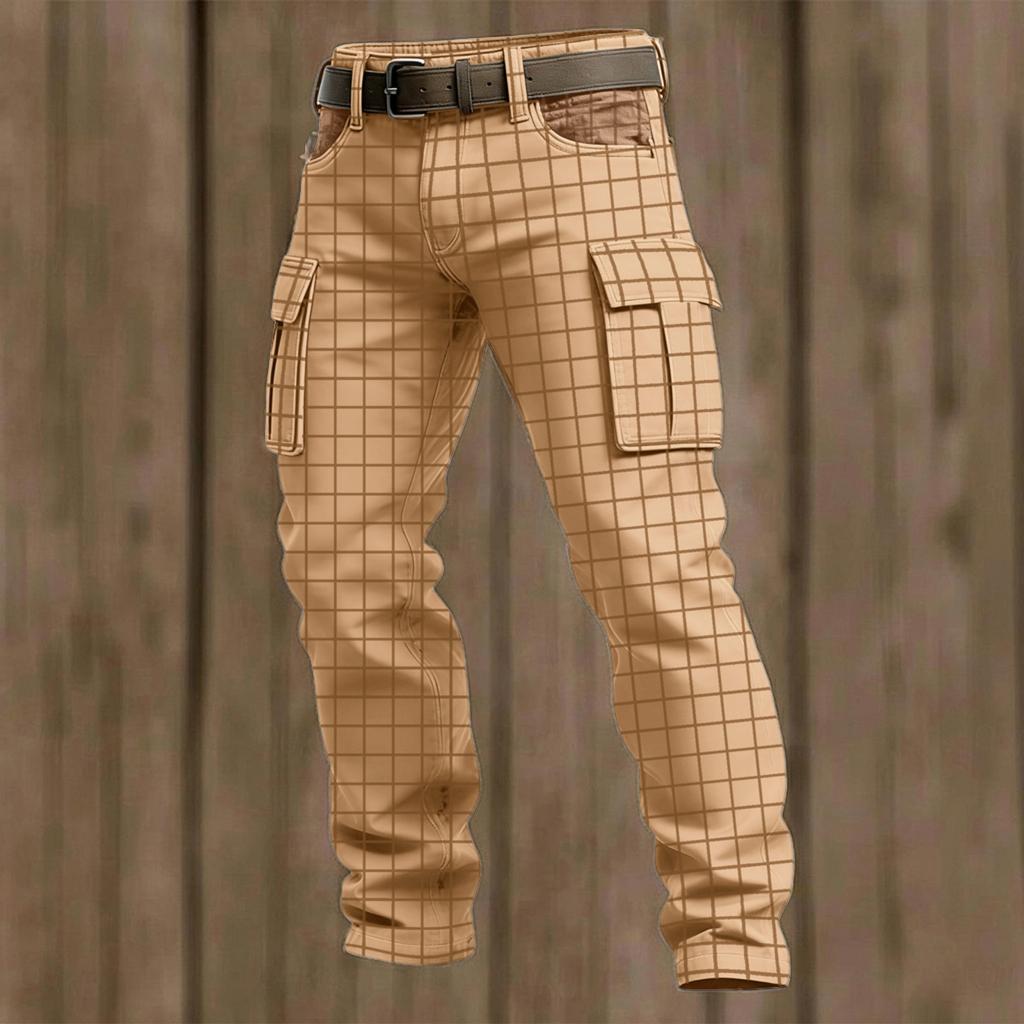 Pantalones de trabajo de color para hombre con múltiples bolsillos Pantalones de trabajo de moda casual para hombre