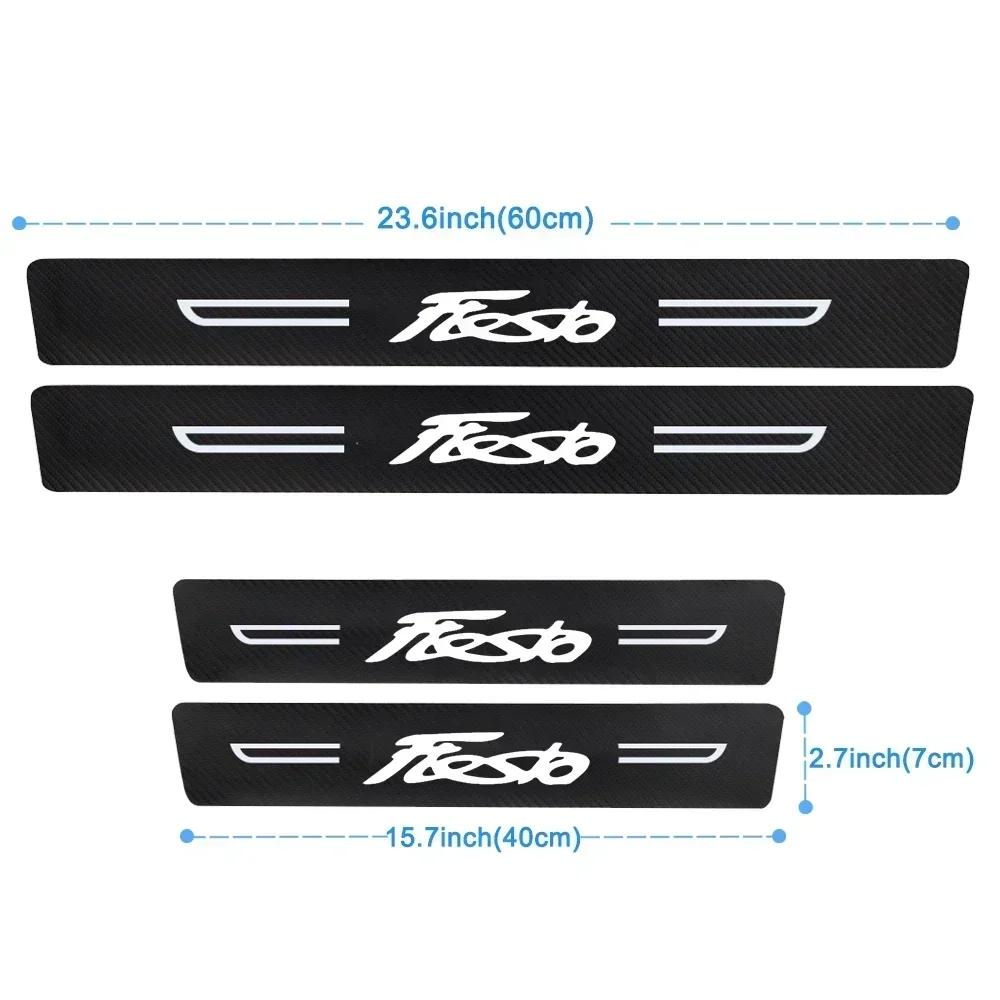 AJY1 For Ford Fiesta Logo Car Door Threshold Sill Protector Anti Scratch Waterproof Protective Film Decals Auto Interior Accessories