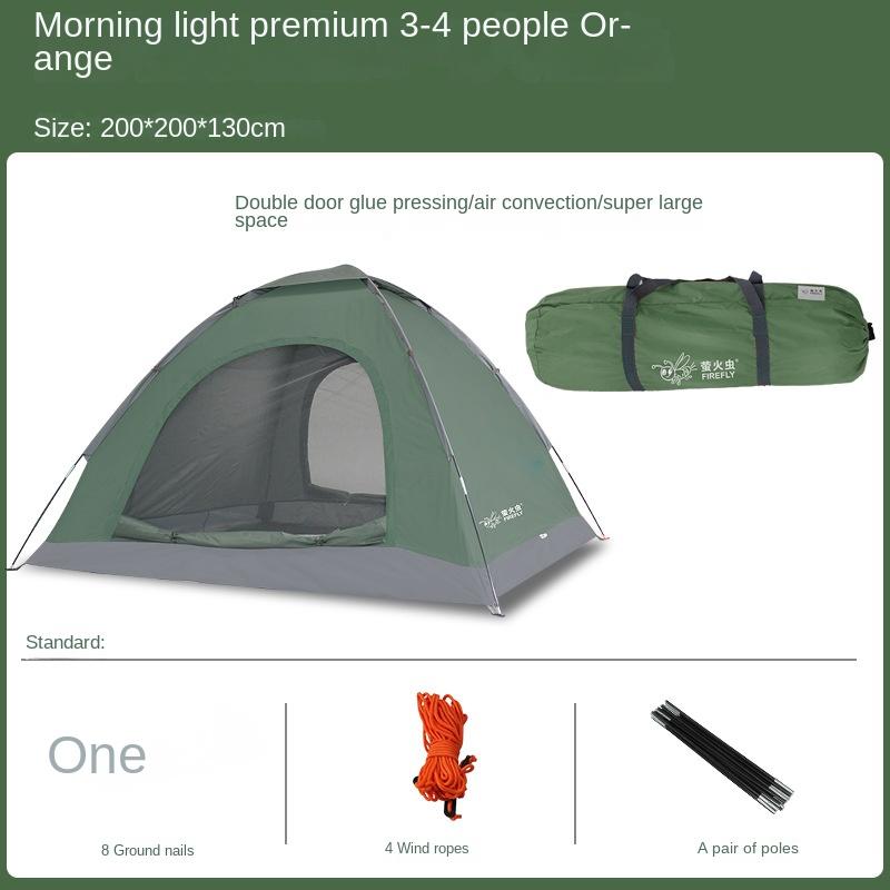 Utendørstelt 2-3-4 personer enkelt dobbelt tykt regntett håndtilpasset utendørs camping Ultra-lett myggsikker