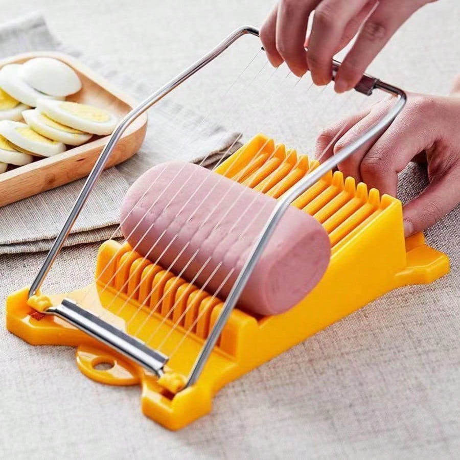 Ham Sausage Slicer, Luncheon Meat Slicer, Preserved Egg Slicer, and Fruit Divider.