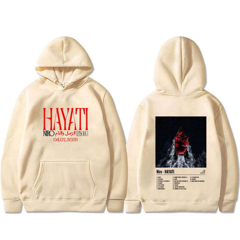 Rapper Niro HAYATI Album Graphic Hoodie Men Women Fashion Casual Oversized Pullover Hoodies Male Vintage Hip Hop Rock Streetwear