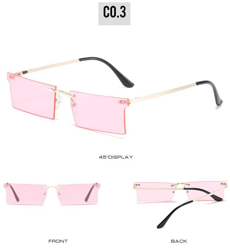 Square Sunglasses, Personalized Rimless Rice-Ordered Square Glasses, Street Photography Marine Sunglasses For Women